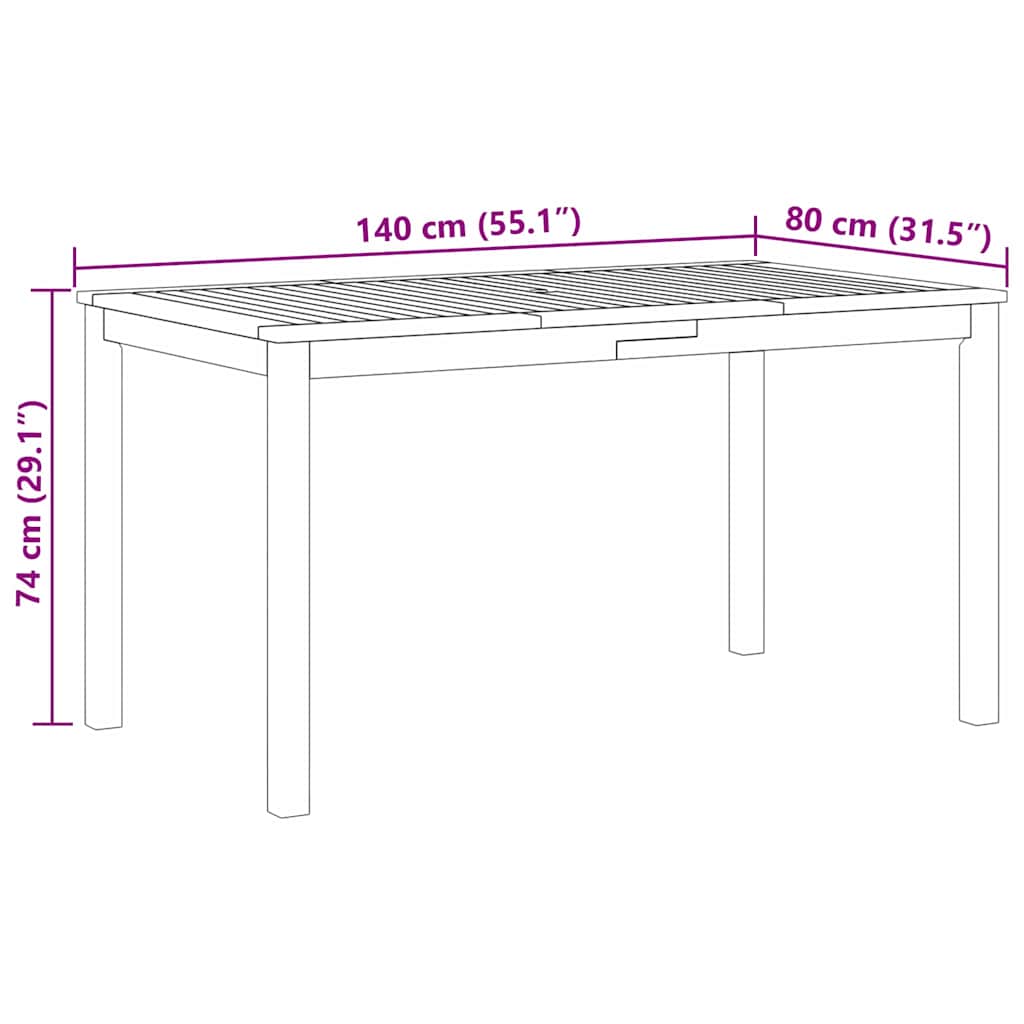 Conjunto de Comedor de Jardín 5 pcs Beige
