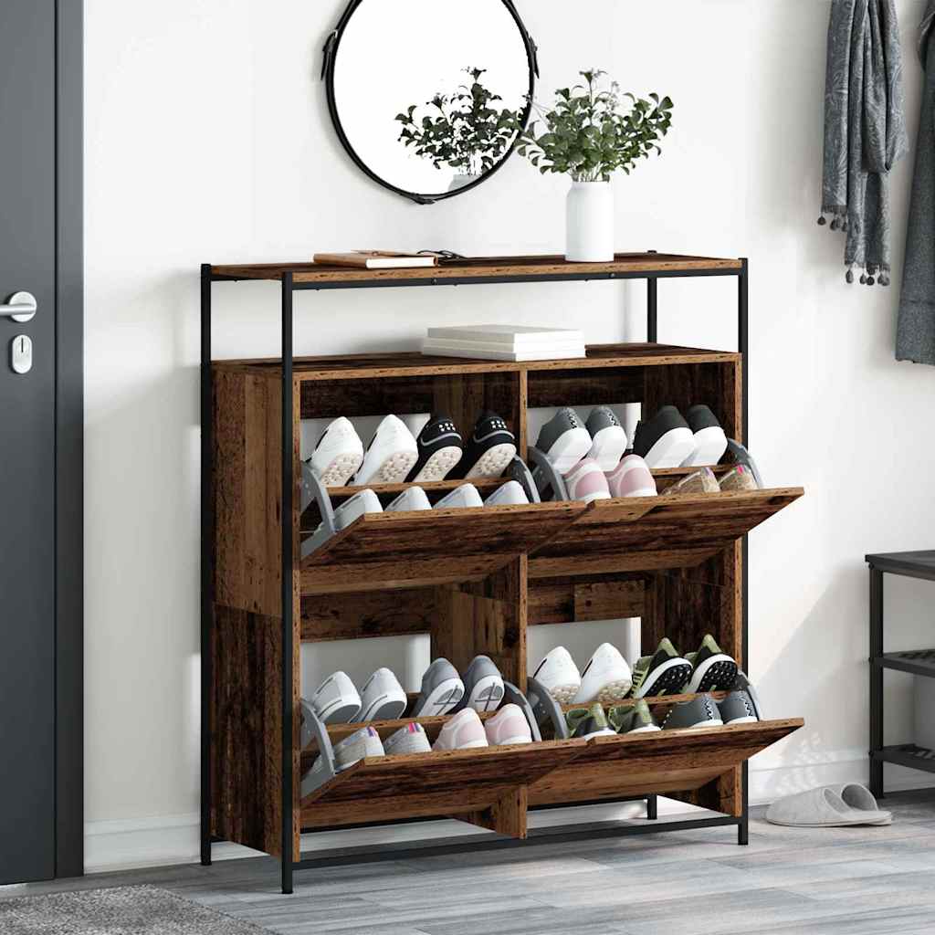Armario Zapatero con estante Madera vieja 100 x 34 x 112 cm