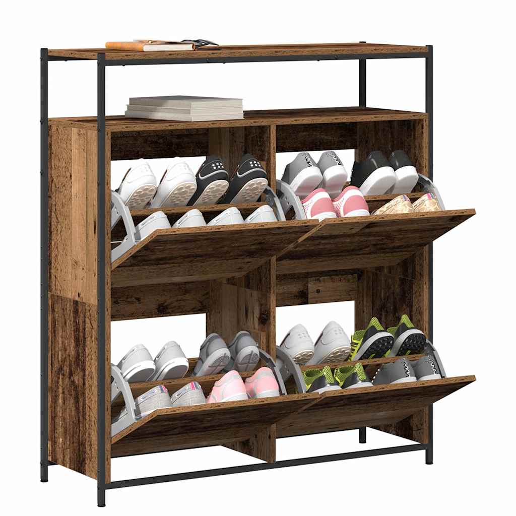 Armario Zapatero con estante Madera vieja 100 x 34 x 112 cm