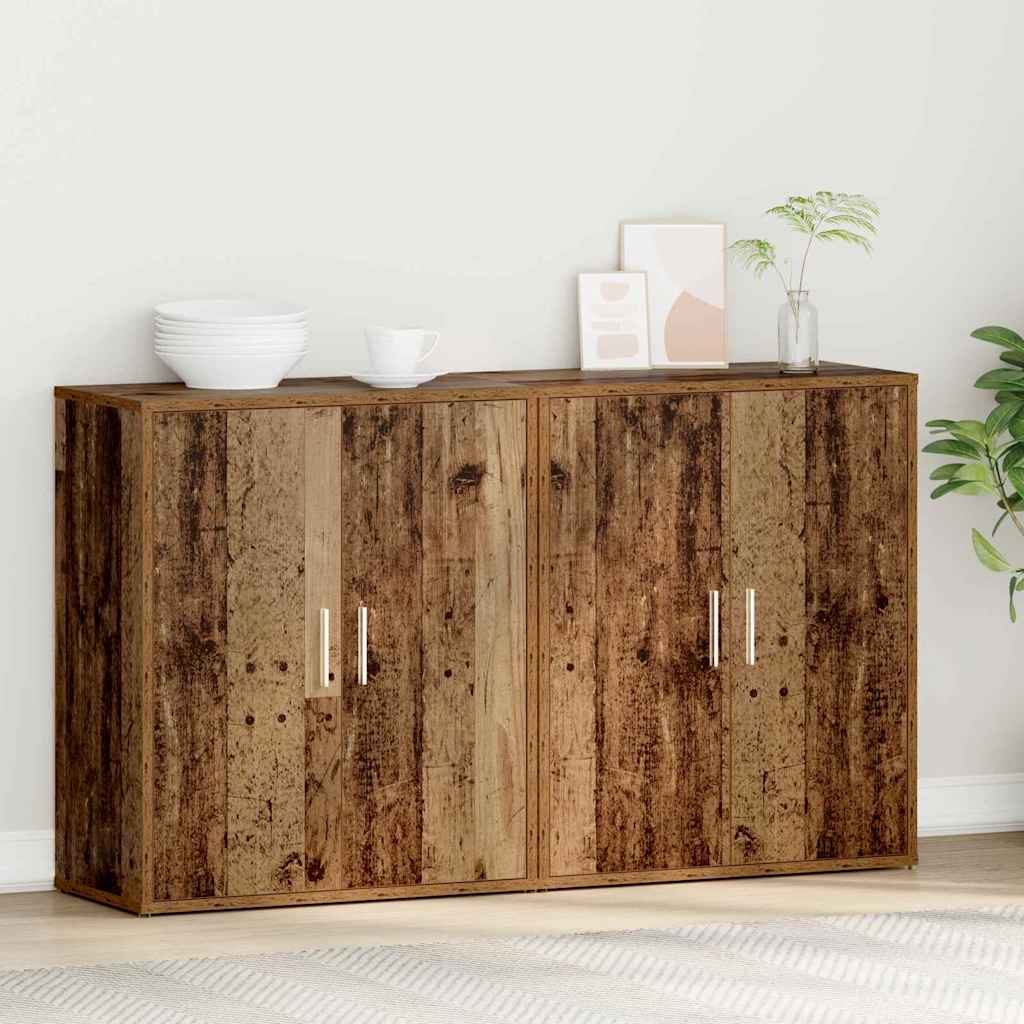 Aparador 2 pcs Madera vieja 60 x 31 x 70 cm