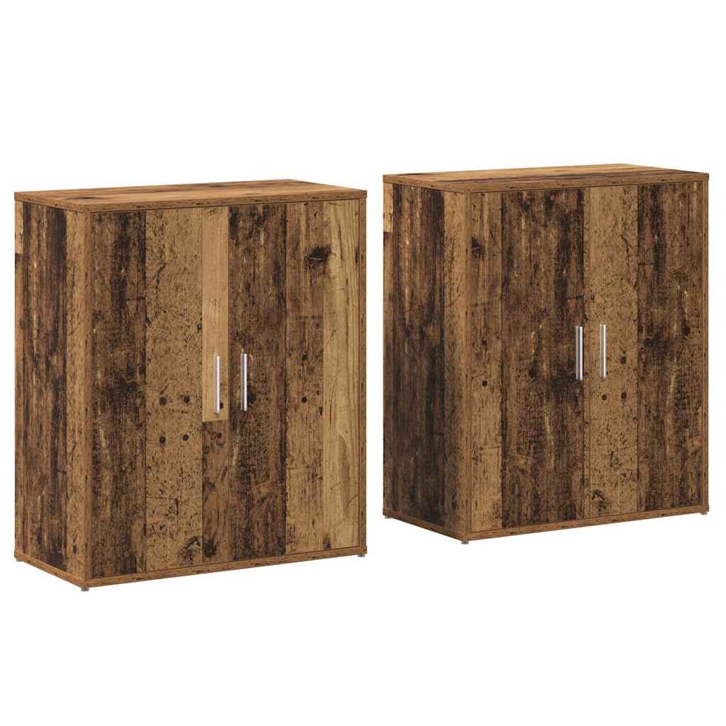 Aparador 2 pcs Madera vieja 60 x 31 x 70 cm
