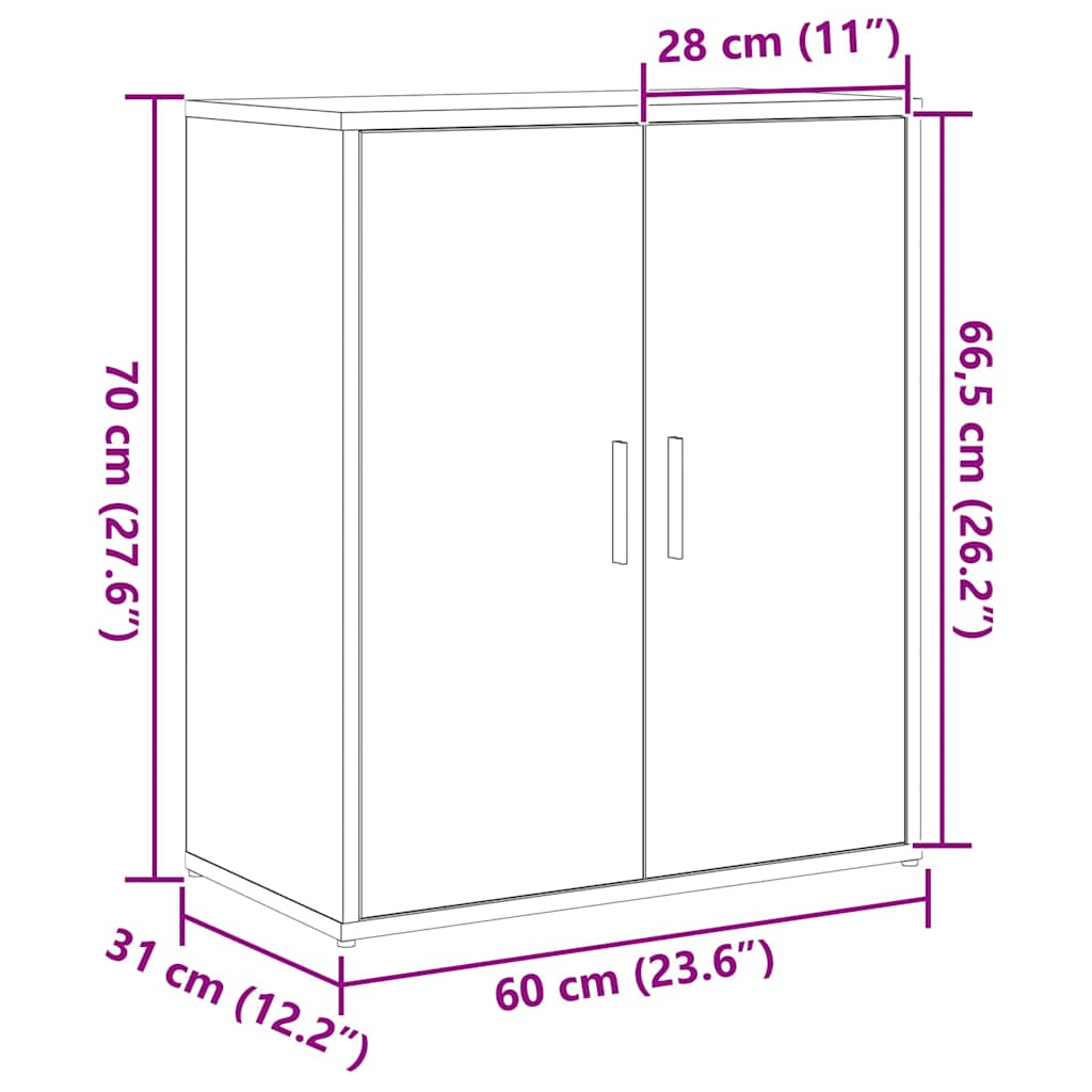 Aparador 2 pcs Madera vieja 60 x 31 x 70 cm