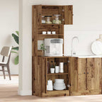 Aparador de cocina 2 pcs Madera vieja 60 x 50 x 180 cm