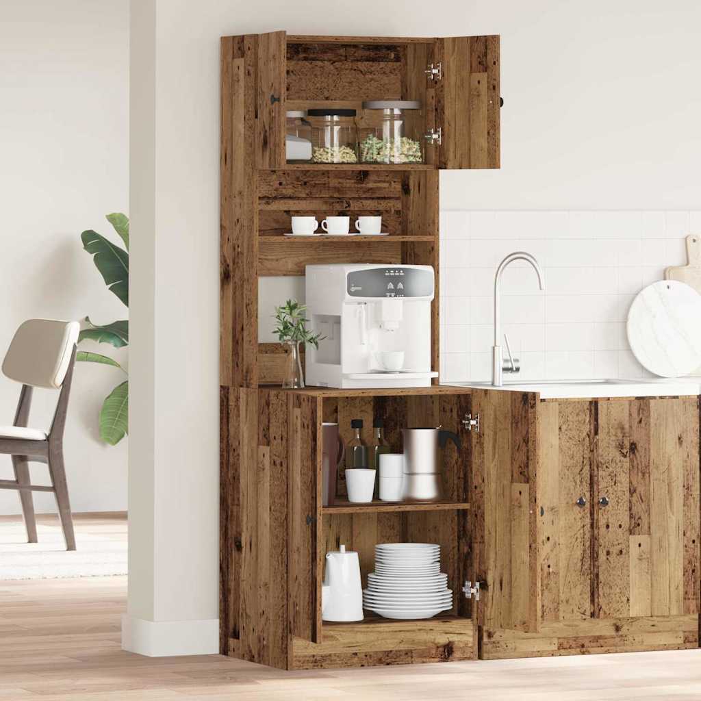 Aparador de cocina 2 pcs Madera vieja 60 x 50 x 180 cm