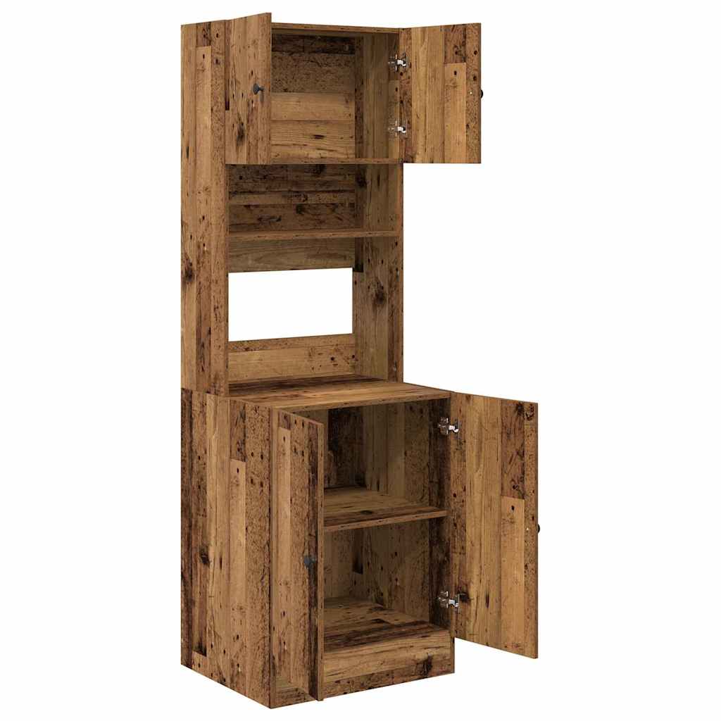 Aparador de cocina 2 pcs Madera vieja 60 x 50 x 180 cm