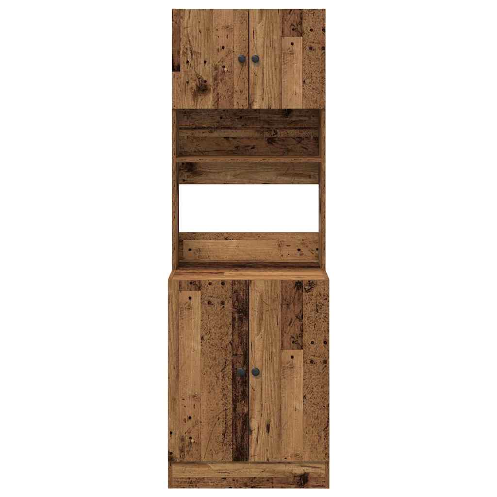 Aparador de cocina 2 pcs Madera vieja 60 x 50 x 180 cm