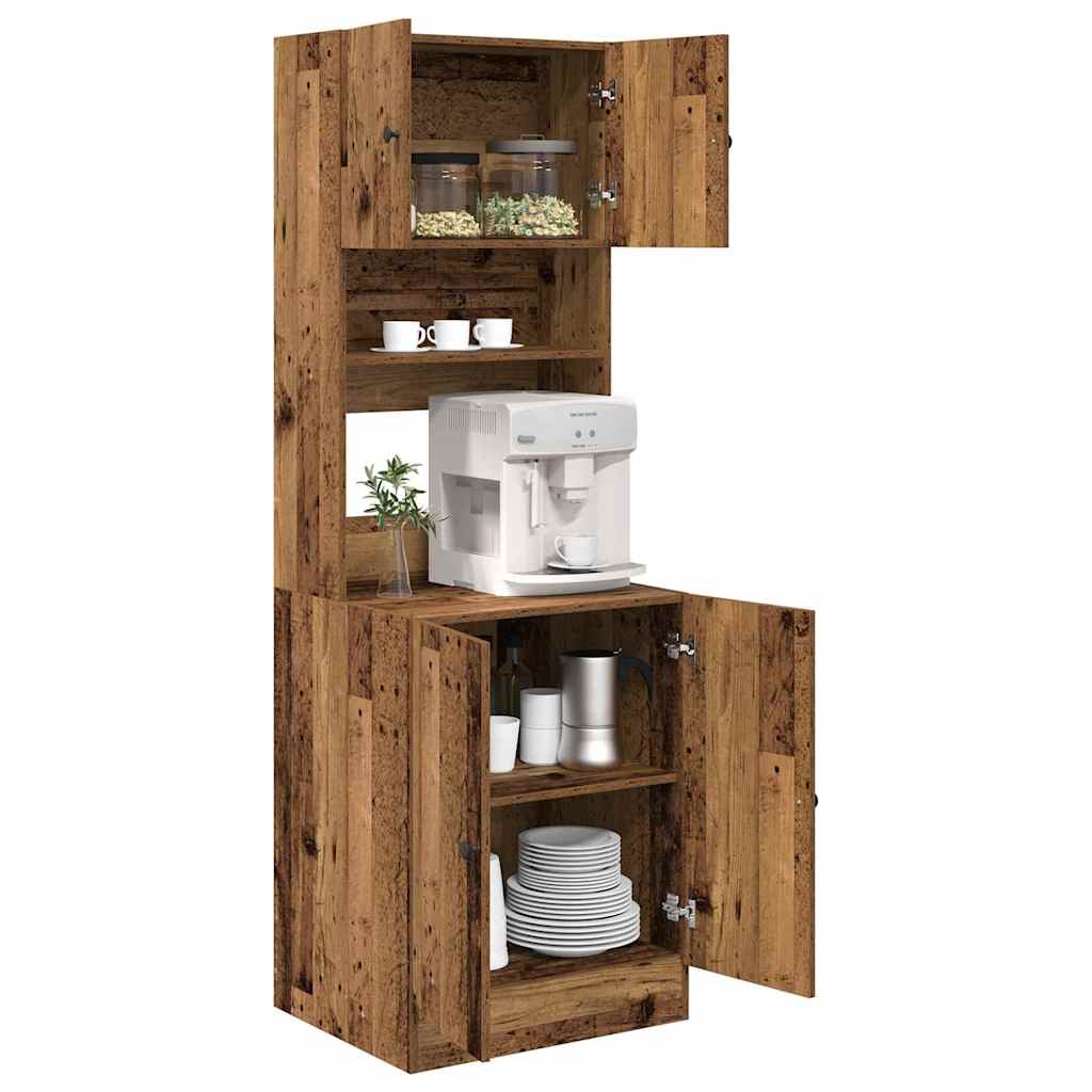 Aparador de cocina 2 pcs Madera vieja 60 x 50 x 180 cm
