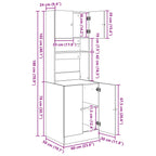 Aparador de cocina 2 pcs Madera vieja 60 x 50 x 180 cm