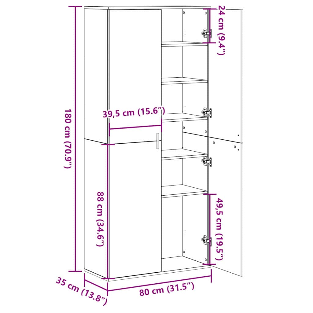 Vitrina Madera Vieja 80 x 35 x 180 cm Madera contrachapada