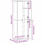 Highboard Madera Vieja 60 x 35 x 180 cm Madera contrachapada