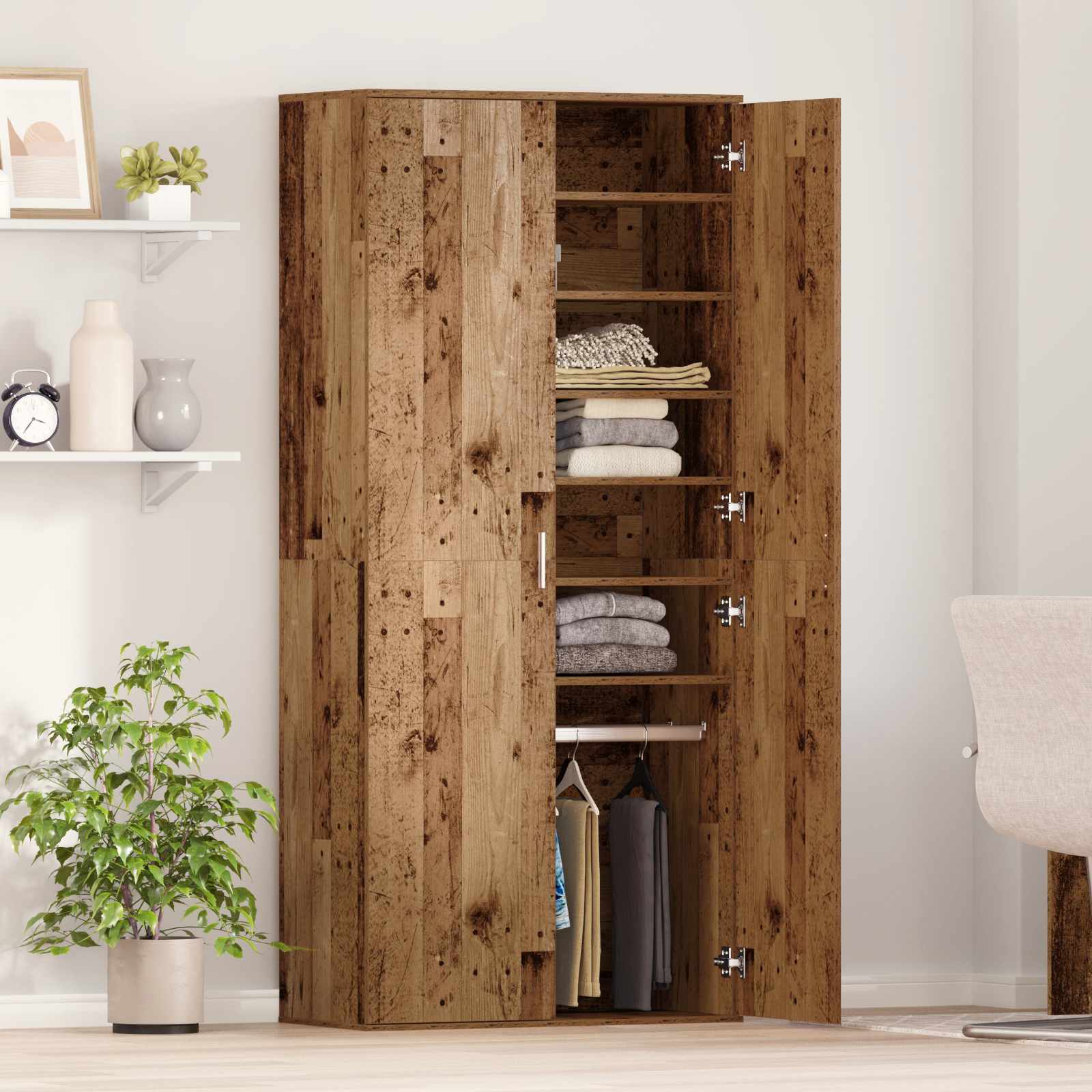 Highboard Madera Vieja 80 x 39 x 178 cm Madera contrachapada