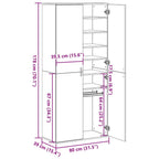 Highboard Madera Vieja 80 x 39 x 178 cm Madera contrachapada