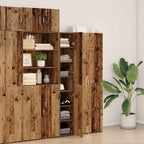 Aparador alto 2 pcs Madera vieja 30 x 42,5 x 185 cm