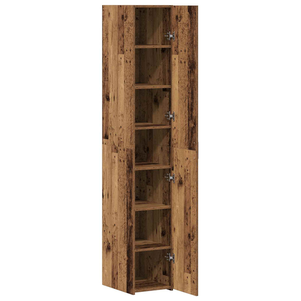 Aparador alto 2 pcs Madera vieja 30 x 42,5 x 185 cm