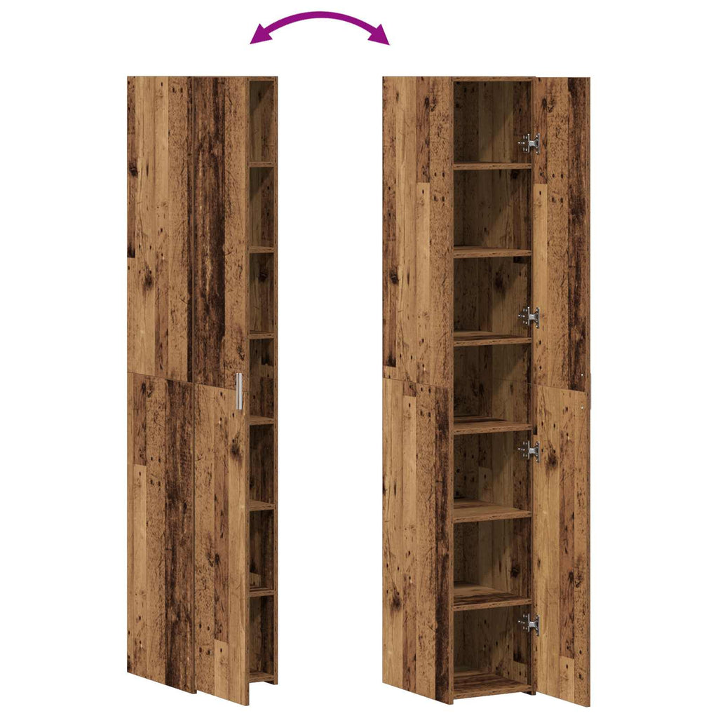 Aparador alto 2 pcs Madera vieja 30 x 42,5 x 185 cm