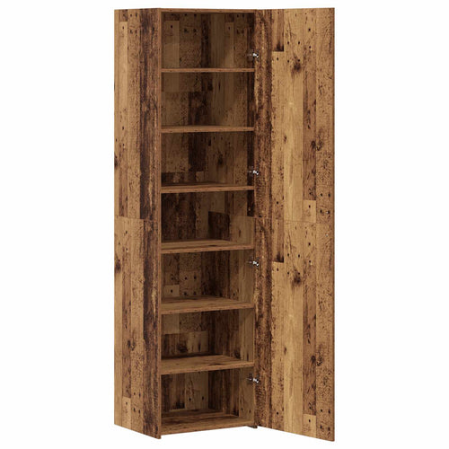Aparador alto 2 pcs Madera vieja 50 x 42,5 x 185 cm