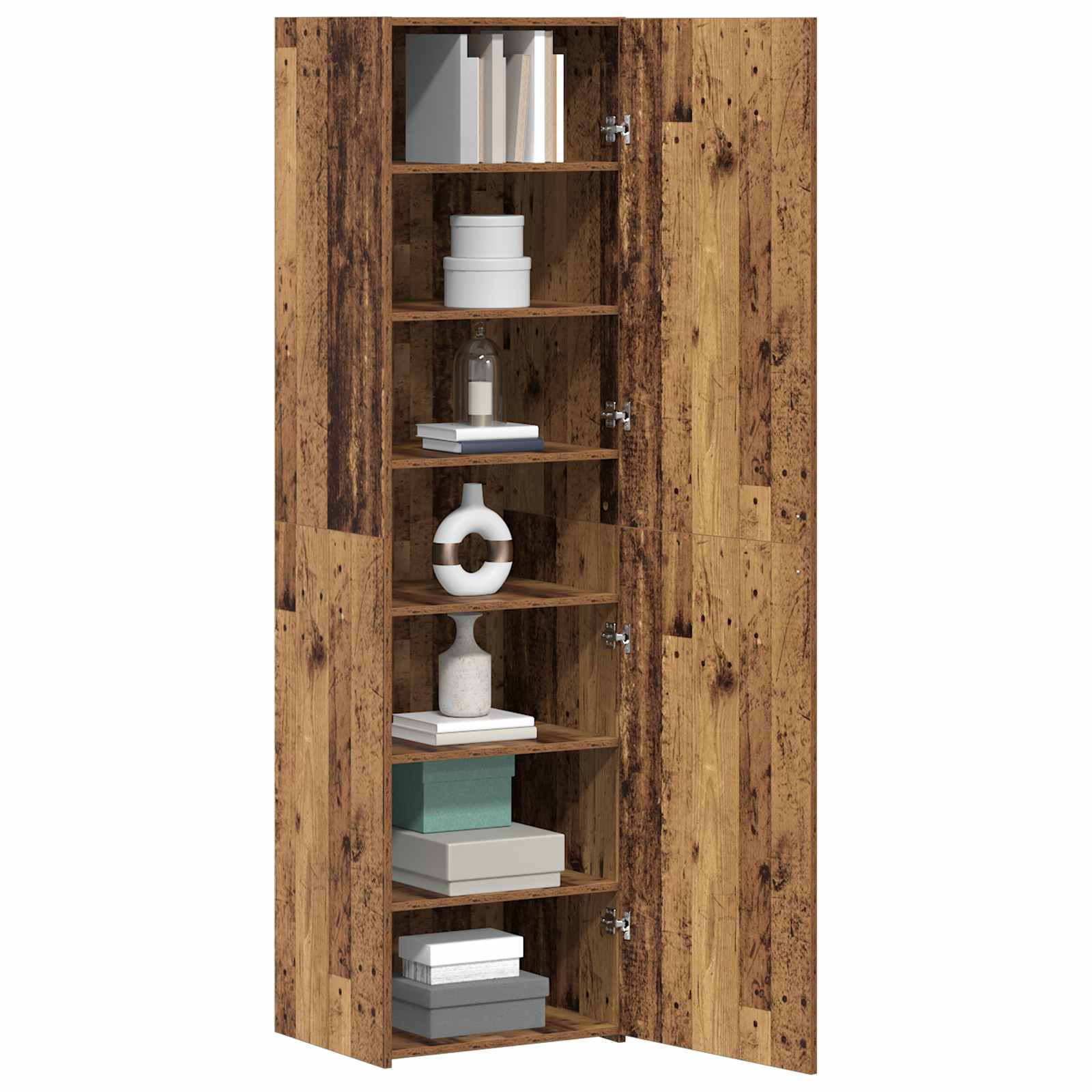 Aparador alto 2 pcs Madera vieja 50 x 42,5 x 185 cm