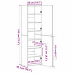 Aparador alto 2 pcs Madera vieja 50 x 42,5 x 185 cm