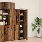 Aparador alto 2 pcs Madera vieja 70 x 42,5 x 185 cm