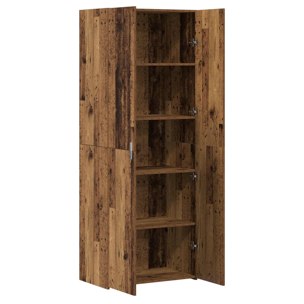 Aparador alto 2 pcs Madera vieja 70 x 42,5 x 185 cm