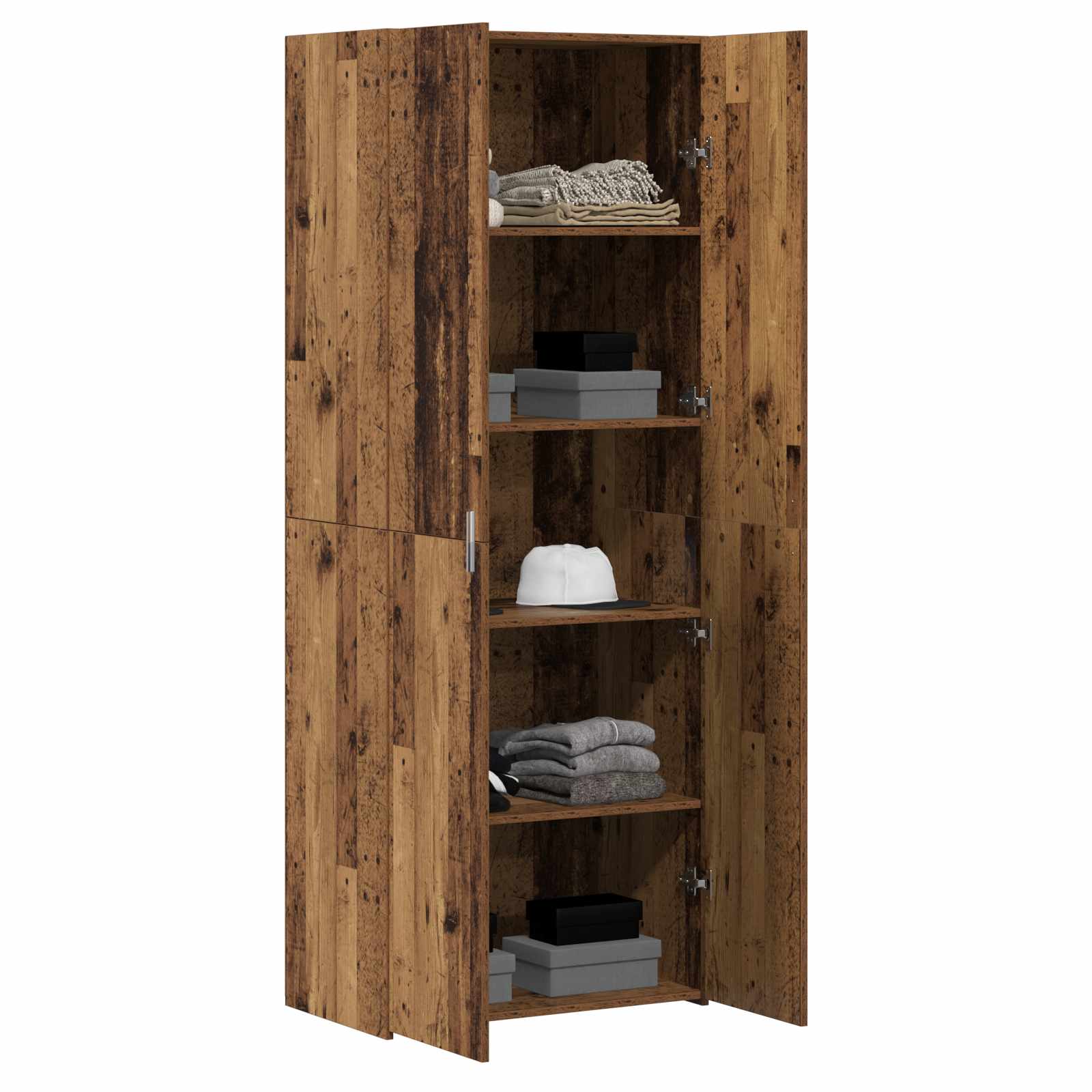 Aparador alto 2 pcs Madera vieja 70 x 42,5 x 185 cm