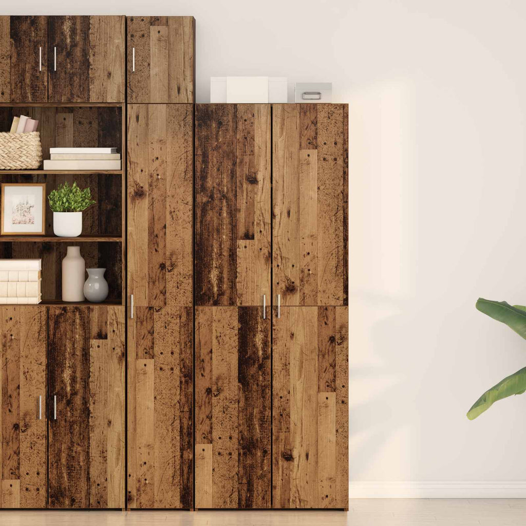 Aparador alto 2 pcs Madera vieja 70 x 42,5 x 185 cm