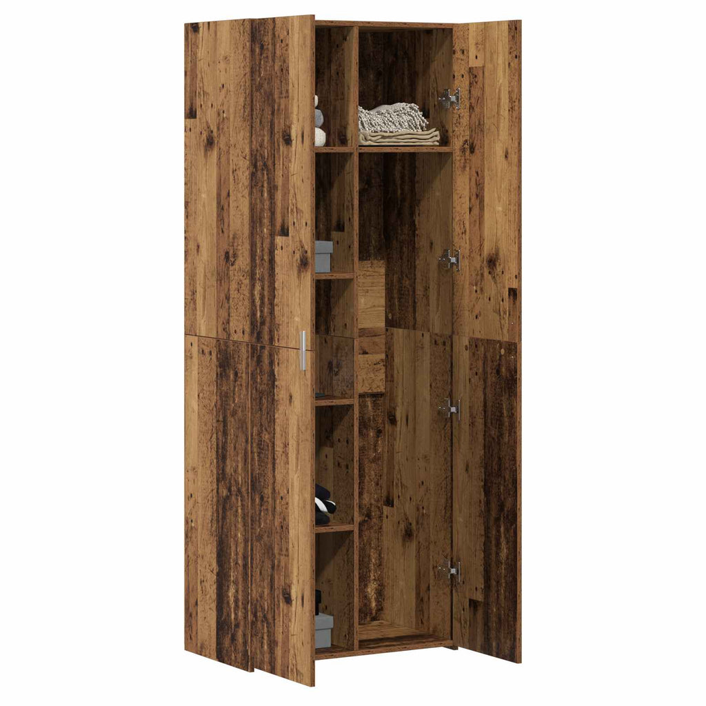Aparador alto 2 pcs Madera vieja 70 x 42,5 x 185 cm