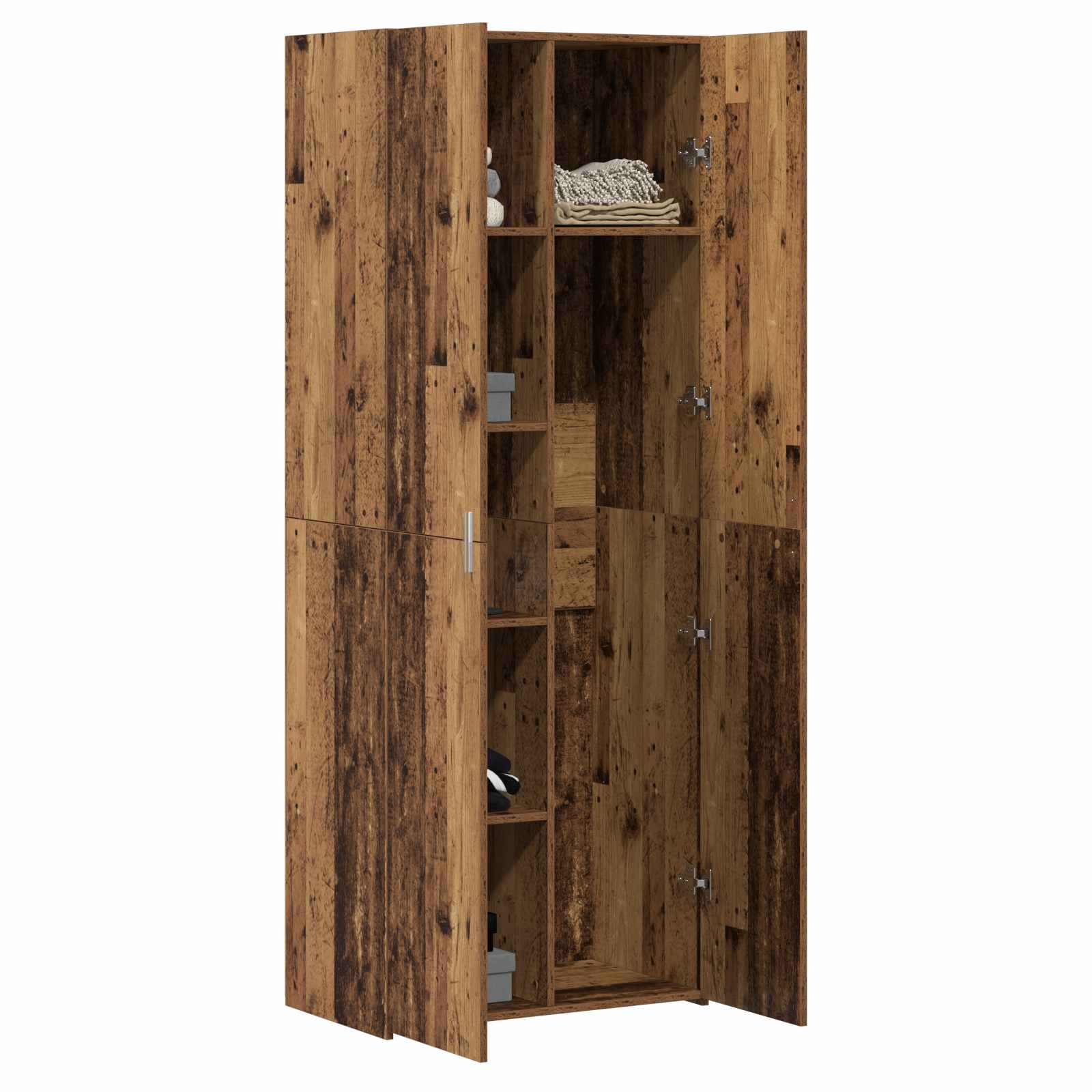 Aparador alto 2 pcs Madera vieja 70 x 42,5 x 185 cm