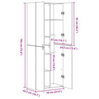 Aparador alto 2 pcs Madera vieja 70 x 42,5 x 185 cm