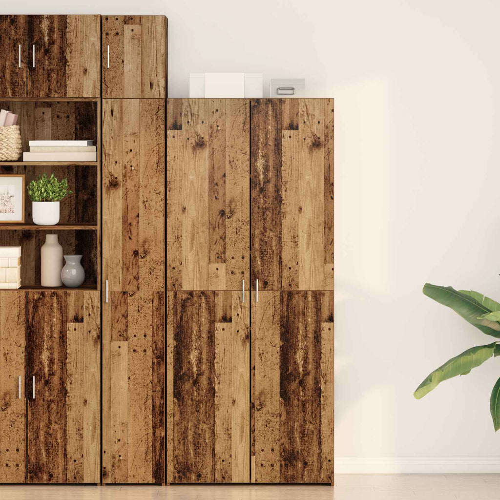 Aparador alto 2 pcs Madera vieja 80 x 42 x 185 cm