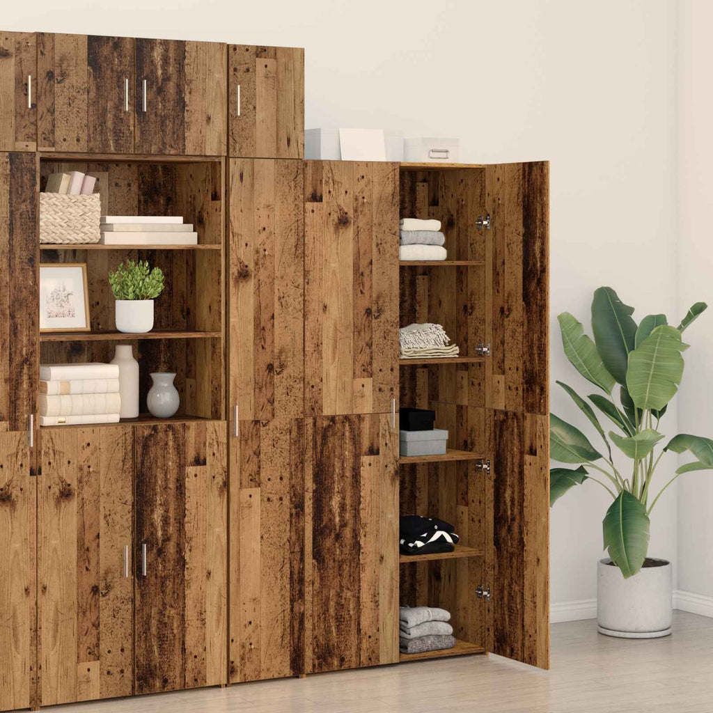 Aparador alto 2 pcs Madera vieja 80 x 42 x 185 cm