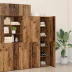 Aparador alto 2 pcs Madera vieja 80 x 42 x 185 cm