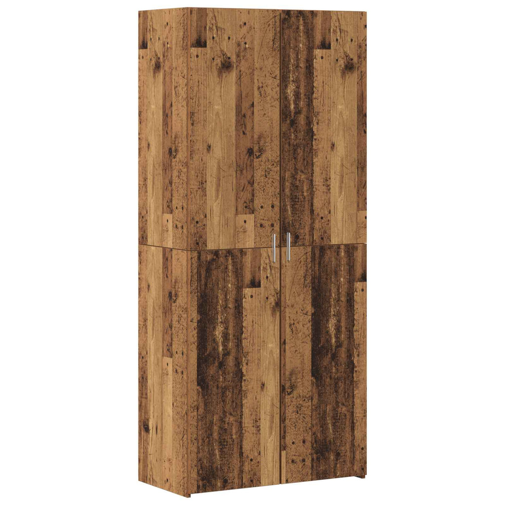 Aparador alto 2 pcs Madera vieja 80 x 42 x 185 cm