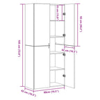 Aparador alto 2 pcs Madera vieja 80 x 42 x 185 cm