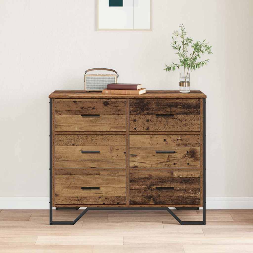Cajonera con cajón 2 pcs Madera vieja 91 x 35,5 x 74,5 cm