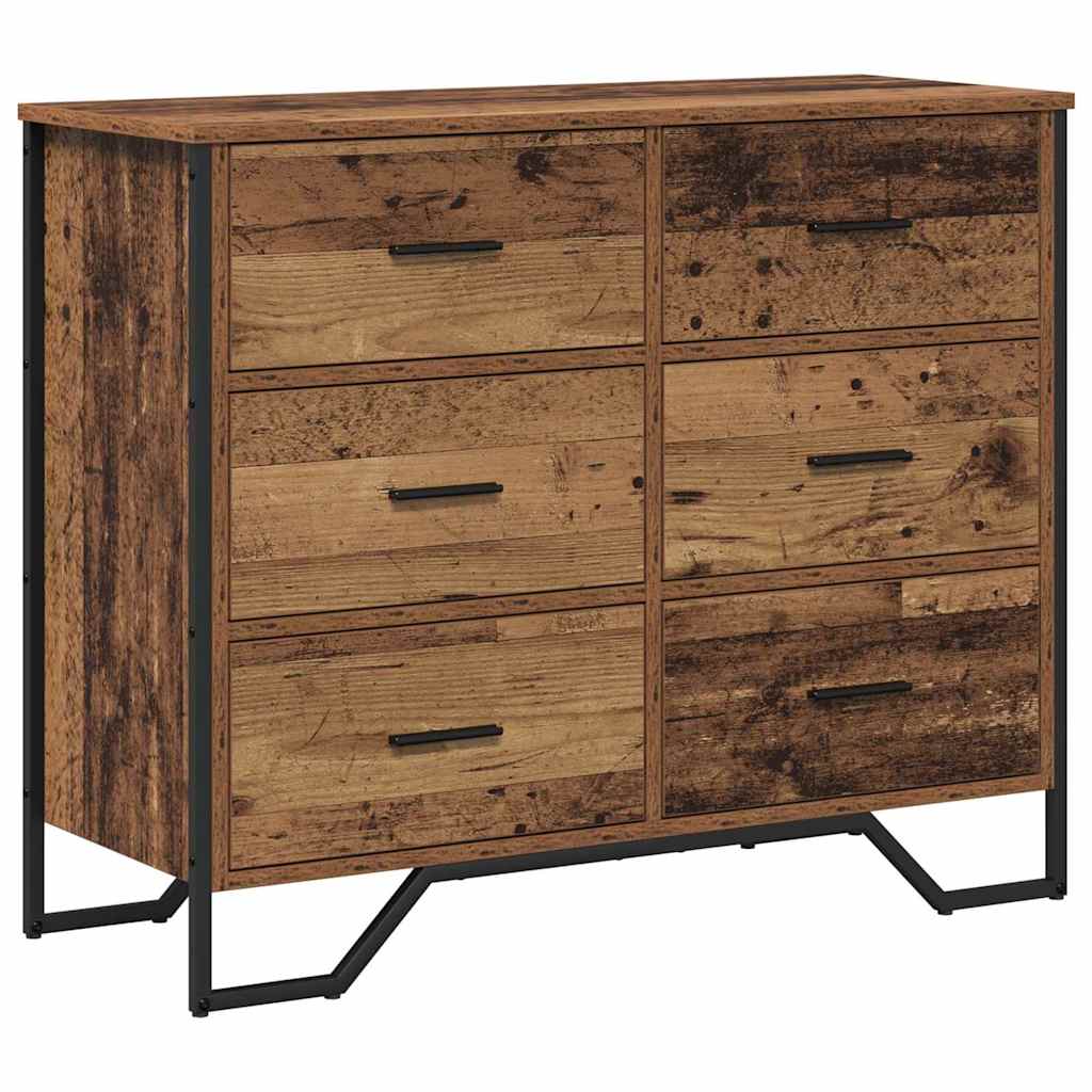Cajonera con cajón 2 pcs Madera vieja 91 x 35,5 x 74,5 cm