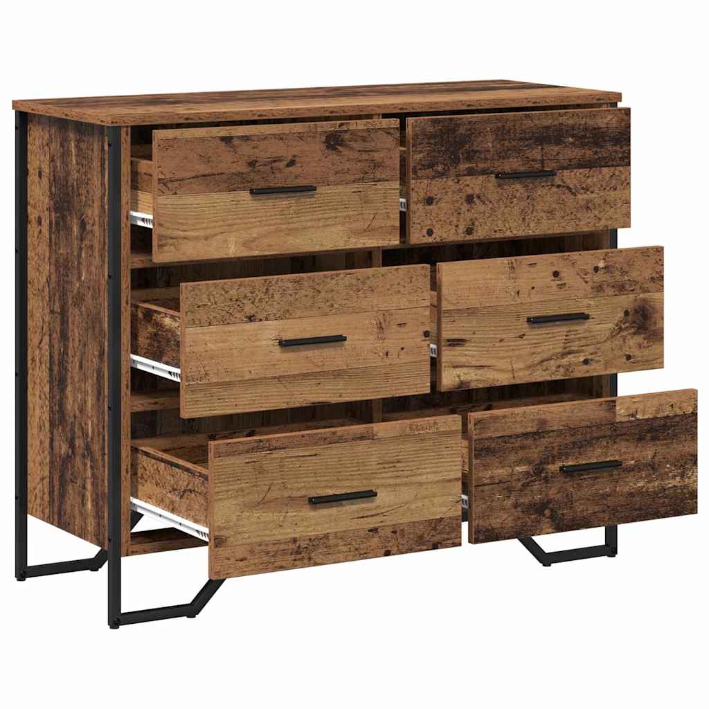 Cajonera con cajón 2 pcs Madera vieja 91 x 35,5 x 74,5 cm