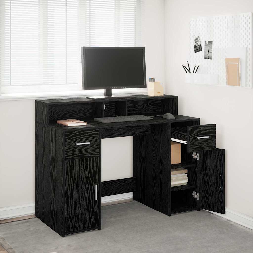 Escritorio Roble negro 120 x 55 x 91 cm Madera contrachapada