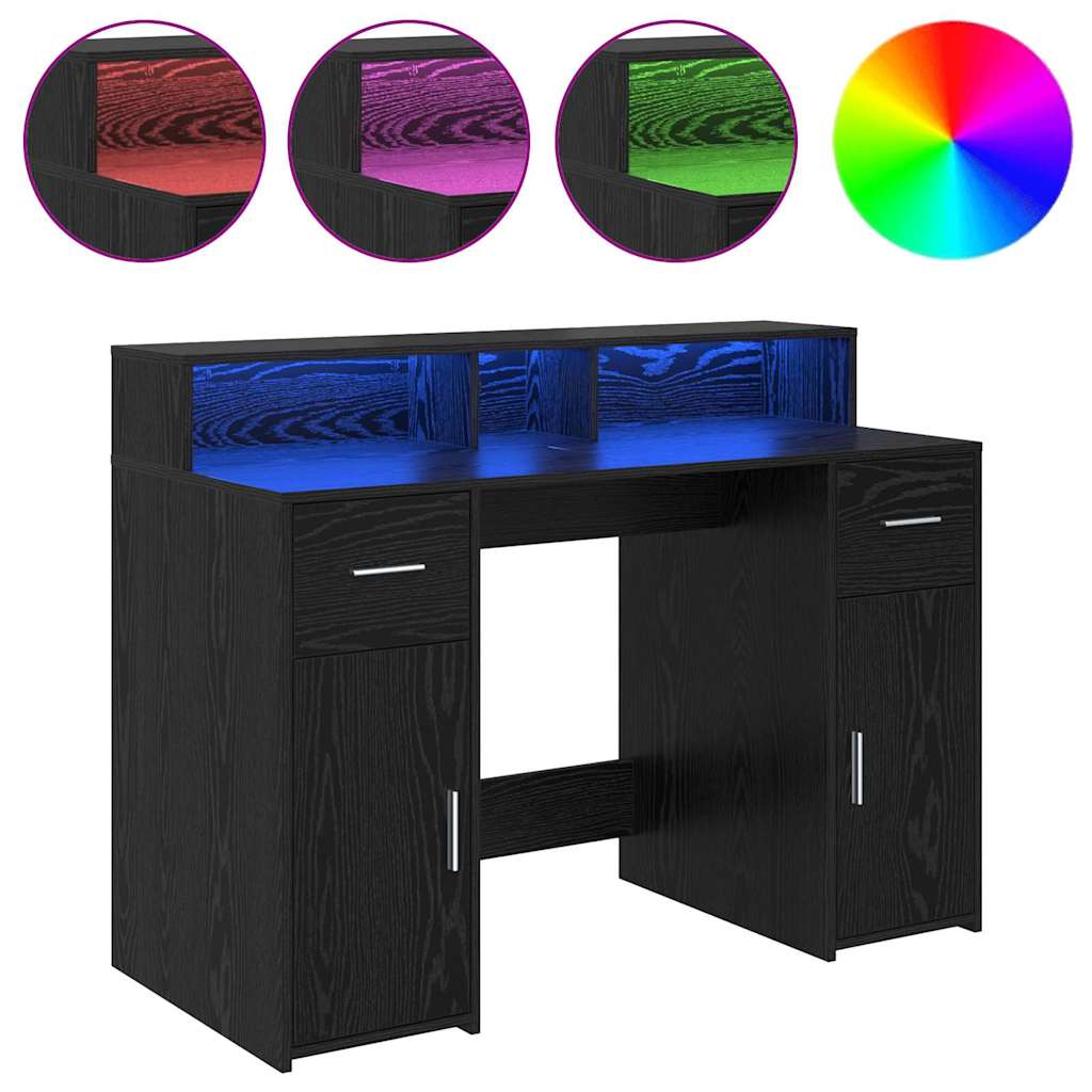 Escritorio Roble negro 120 x 55 x 91 cm Madera contrachapada