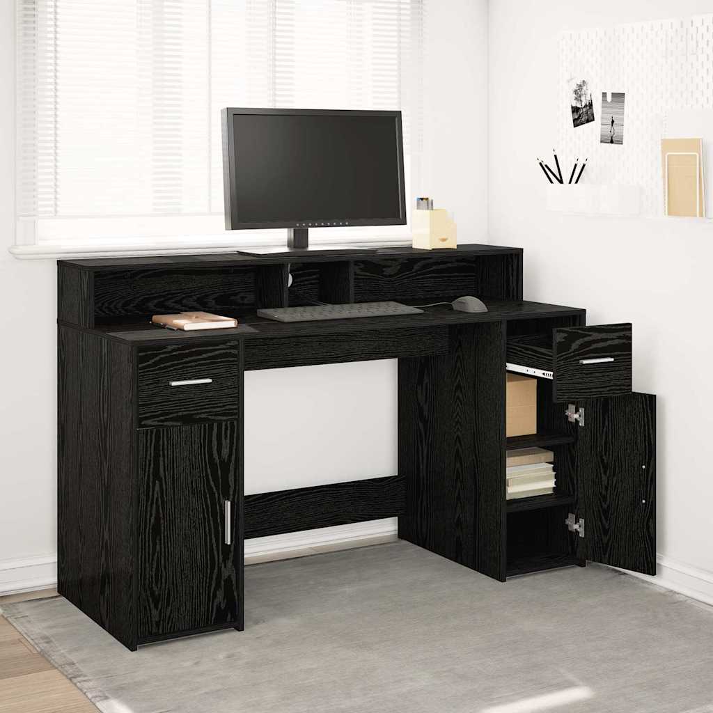 Black oak desk 120 x 55 x 91 cm Plywood