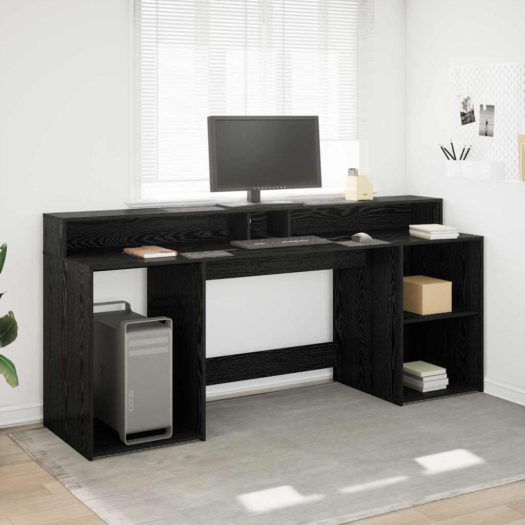 Black oak desk 120 x 55 x 91 cm Plywood