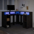 Escritorio Roble Negro 130 x 130 x 91 cm Madera de ingeniería