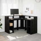 Escritorio Roble Negro 130 x 130 x 91 cm Madera de ingeniería