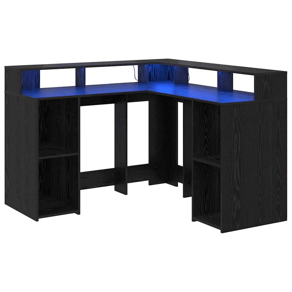 Escritorio Roble Negro 130 x 130 x 91 cm Madera de ingeniería
