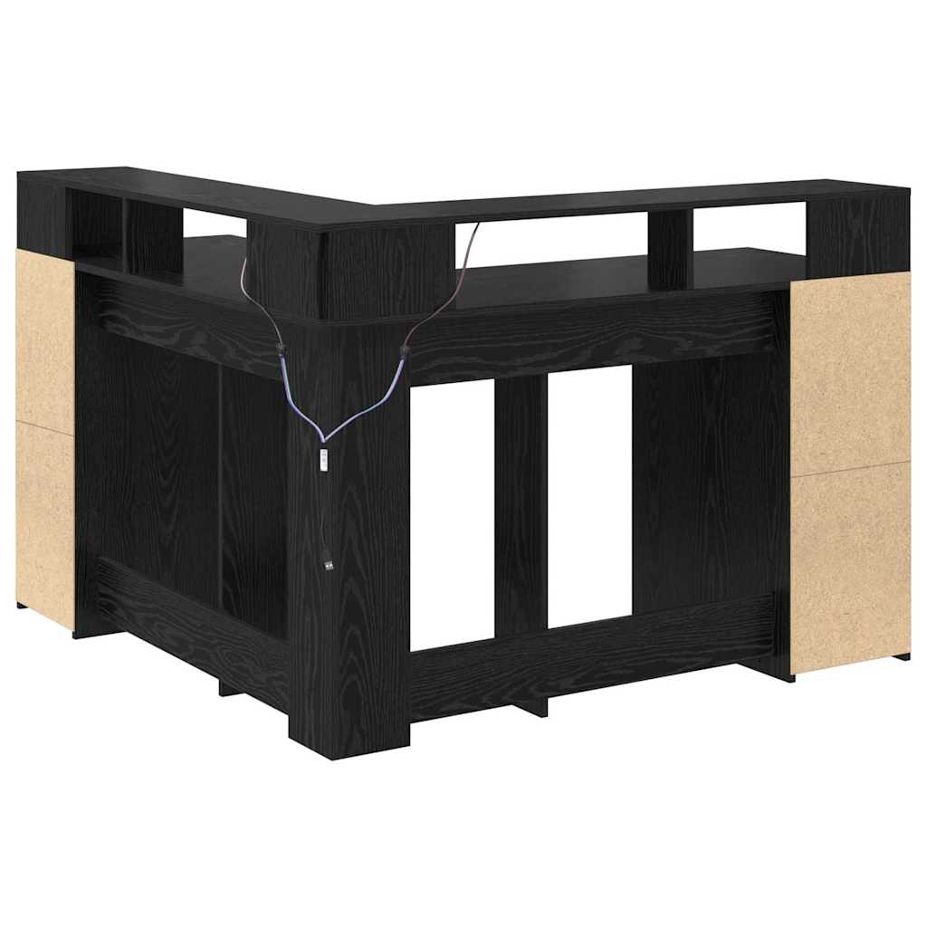 Escritorio Roble Negro 130 x 130 x 91 cm Madera de ingeniería