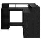 Escritorio Roble Negro 130 x 130 x 91 cm Madera de ingeniería