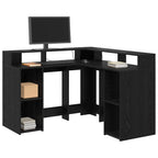 Escritorio Roble Negro 130 x 130 x 91 cm Madera de ingeniería