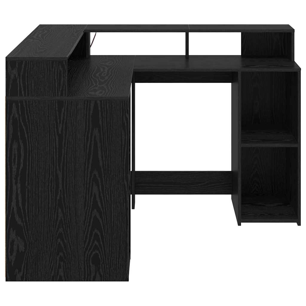 Escritorio Roble Negro 130 x 130 x 91 cm Madera de ingeniería