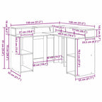 Escritorio Roble Negro 130 x 130 x 91 cm Madera de ingeniería