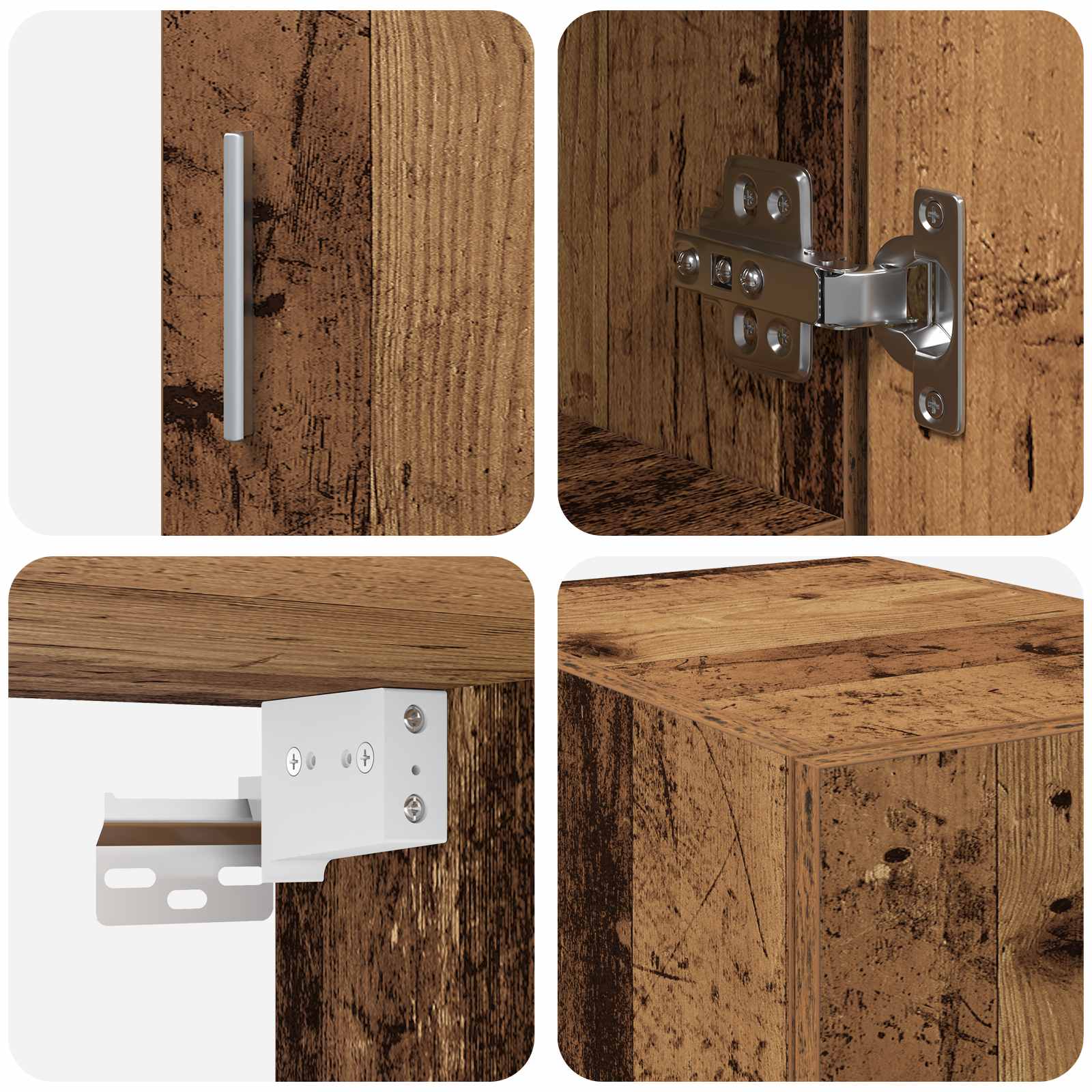 Armario de almacenamiento 2 pcs Madera envejecida